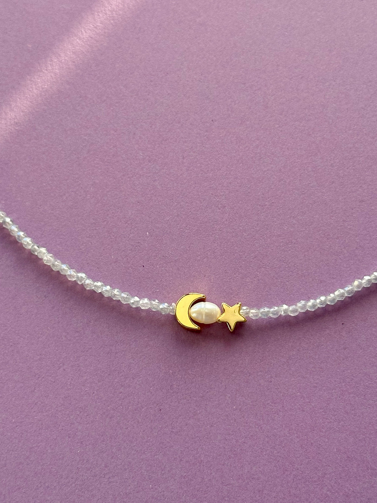 Colier luna,stea si perla