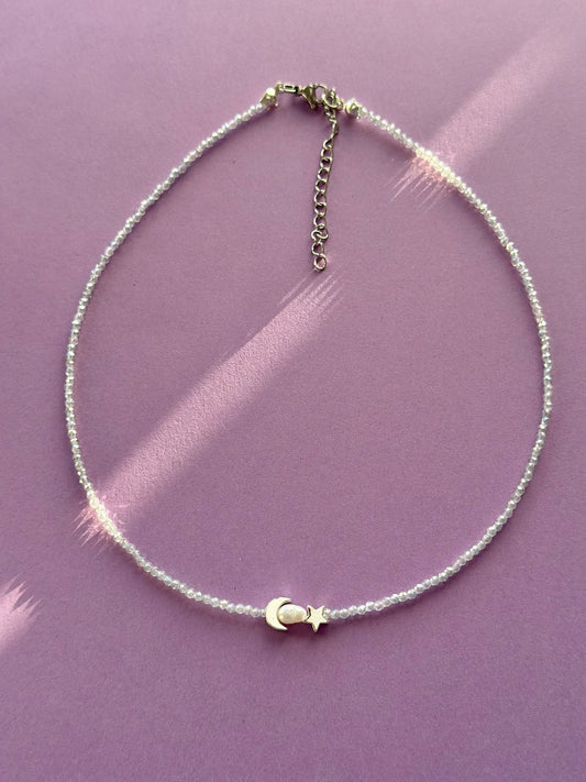 Colier luna,stea si perla